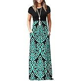 AUSELILY Women's Classic Short Sleeve Loose Plain Casual Long Maxi Dresses for Women 2026