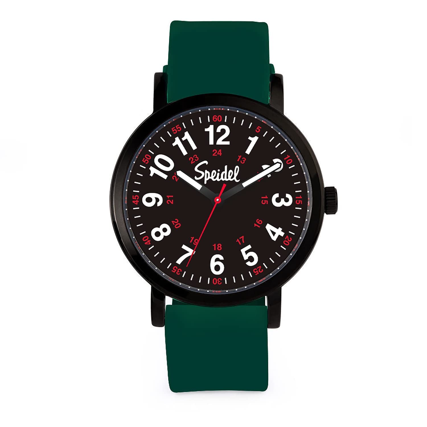 Speidel Original Scrub Watch™ for Nurse, Medical Professionals and Students – Various Medical Scrub Colors, Easy Read Dial, Military Time with Second Hand, Hunter Green w/Black Dial, Original Scrub
