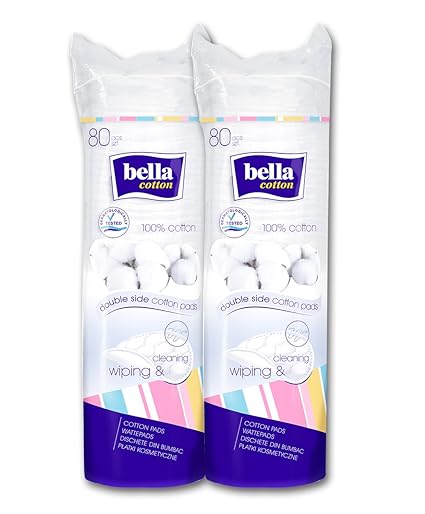 Bella Cotton Pads Blue-80 Pieces (Pack of 2)
