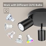 Dehobo Ceiling Spotlight Indoor Matt Black 3 Light GU10 Industrial view 3