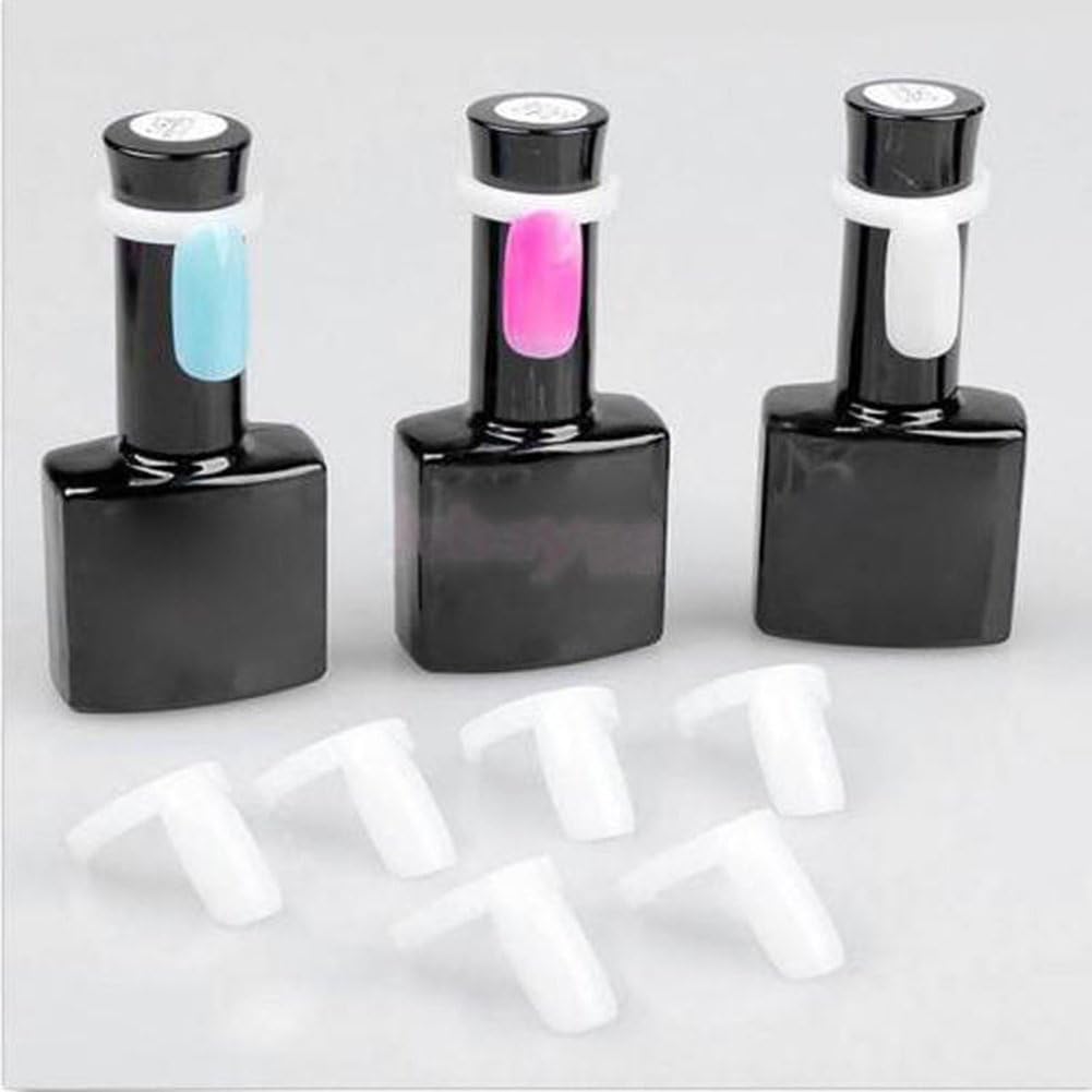 Nail Art Tip 100pcs Polish UV Gel Color Pops Display Ring for Nail Art Color Chart Tool，Plastic Blank Practice Nails for Design Samples