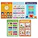 Educational Posters for Kids Preschool Learning with Glue Point Dot for Nursery Homeschool Kindergarten Classroom - Numbers Alphabet Days Time Colors and More, 16 x 11 Inch, Set of 15