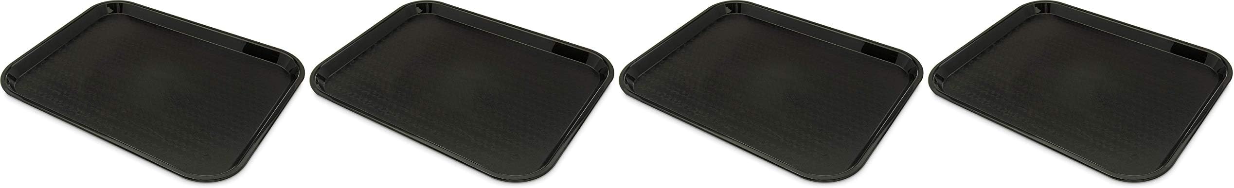 Carlisle CT141803 Café Standard Cafeteria/Fast Food Tray, 14" x 18", Polypropylene, Black (Fоur Paсk)