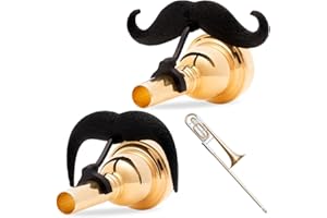 Brasstache 2.0 Combo Pack - [2-Pack] The Original Clip-on Mustache for Brass Instrument Mouthpieces, XL and Handlebar Combo Version (Trombone or Euphonium Large Shank)