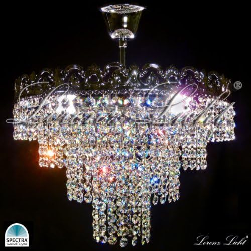CRYSTAL LIGHTING CHANDELIER "VIKTORIA" MADE WITH REAL SWAROVSKI CRYSTALS! GOLD OR SILVER!