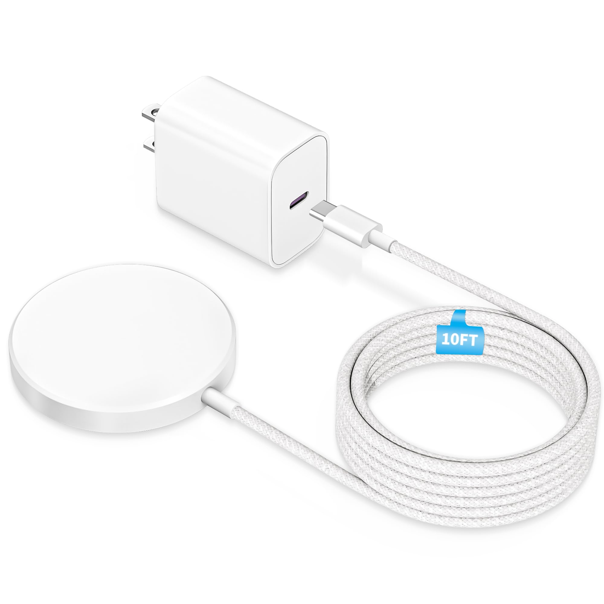 Photo 1 of [Apple Certified] Magnetic Wireless Charger, 10FT Long 25W iPhone Magsafe Charger Fast Phone Charging Pad Wireless Magnetic Braid Cable Charge for iPhone 17/17 Pro/17 Pro Max/Air/16 ProMax/15/14/13/12