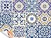 Backsplash Tile Stickers 24 PC Set Authentic Traditional Talavera Tiles Stickersl Bathroom & Kitchen Tile Decals Easy to Apply Just Peel and Stick Home Decor 4x4 Inch (Kitchen Decals SB14)