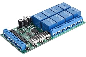 WALFRONT DC 12V 8CH LED Multifunction Digital Delay Time Cycle Timing Relay Switch Module Multifunction Time Relay High Q Value SMD electrolytic capacitors