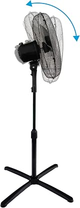 Igenix DF1655BL Pedestal Fan 16 Inch 40 W 3 Speed Oscillating Black view 3