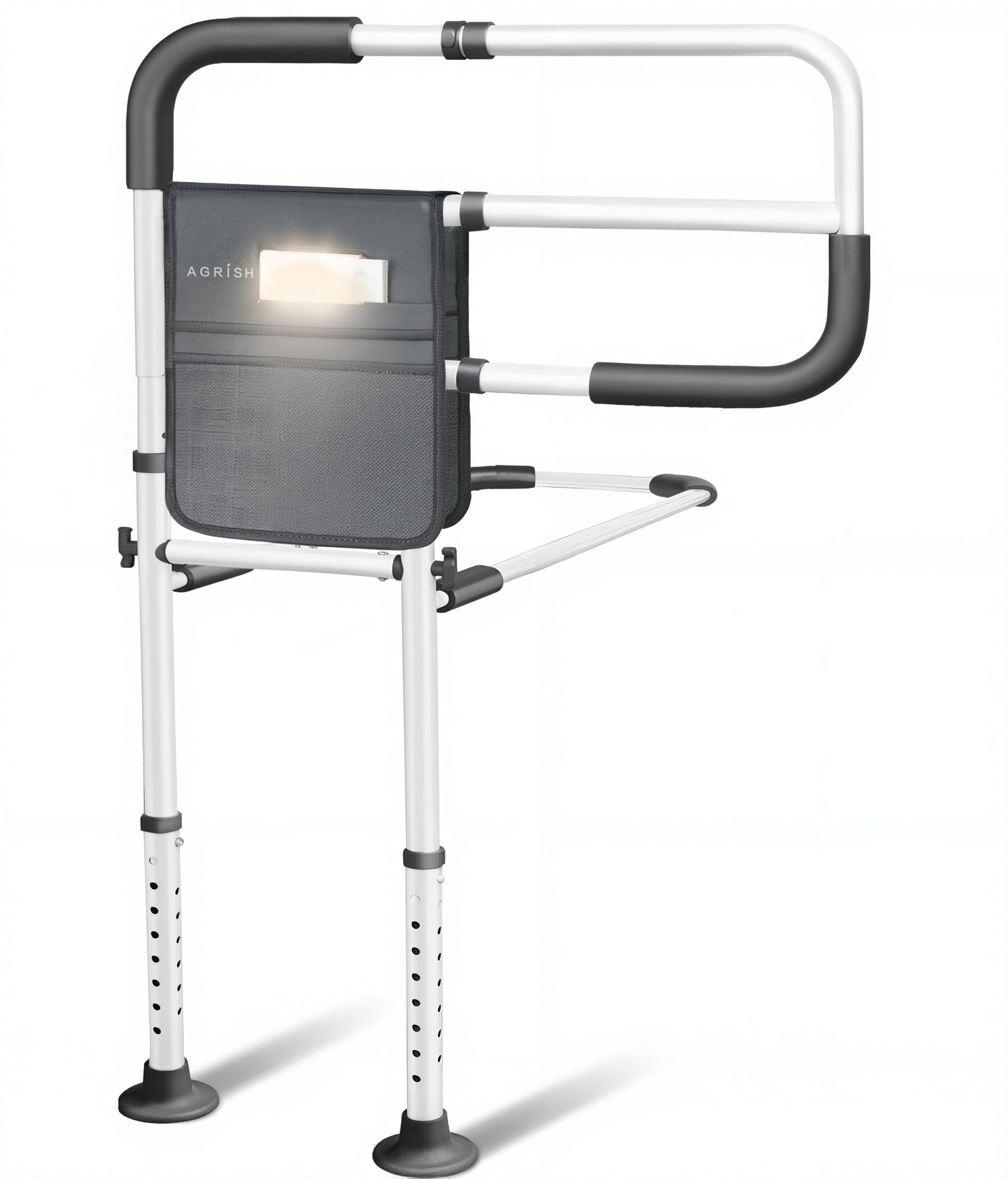 Photo 1 of Bed Rails for Elderly Adults Safety, Bed Assist Grab Bar Handle with Motion Sensor Light & Storage Pouch, Adjustable Bed Cane Portable Handle Bedside Railing - Fits Twin Full Queen King