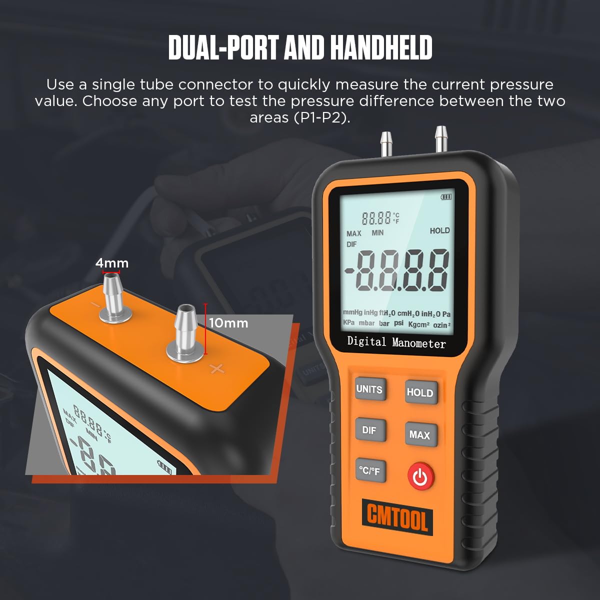 Mua CMTOOL Manometer Gas Pressure Tester Digital Manometer HVAC Gauge ...