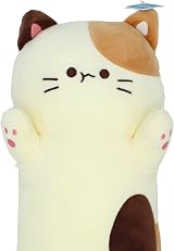 Vintoys Sleeping Cat Pillow 26 inch Long Hugging Plush Soft Toy Milky White view 3