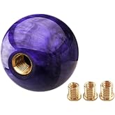 YIUIY Round Ball Shift Knob Universal Marble Style Gear Shift Knob 5 6 Speed for Manual Automatic Vehicles with Adapters (Purple)