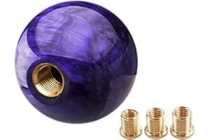 YIUIY Round Ball Shift Knob Universal Marble Style Gear Shift Knob 5 6 Speed for Manual Automatic Vehicles with Adapters (Purple)