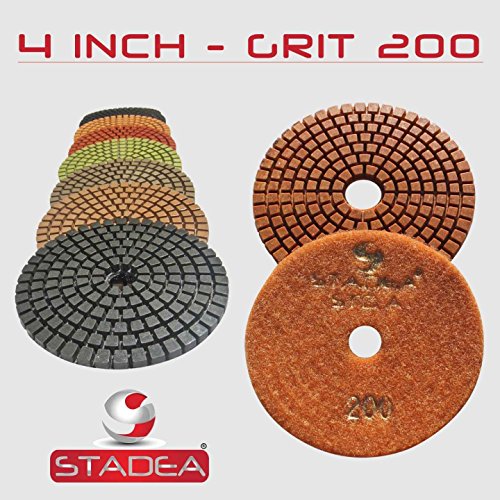 STADEA-Premium-Grade-Wet-4-Diamond-Polishing-Pads-Set-Rubber-Backer-For-GRANITE-MARBLE-STONE