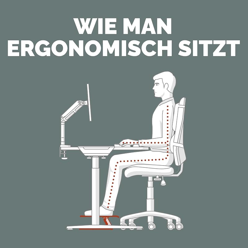 Everyday Plus Fußstütze – ergonomische Fußauflage mit Rutschfester Basis – ideal für unter dem Schreibtisch – Fußstützenhocker für Büro oder Zuhause – verbessert Sitzkomfort – Schwarz