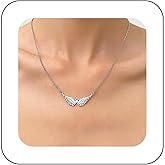 Vacaonio Punk Angel Wing Pendant Necklace Guardian Angel Wing Choker Necklace Silver Angel Wing Necklace Feather Wing Necklace Small Wing Chain Necklace Jewelry for Women