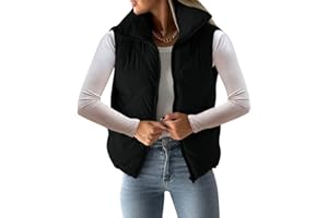 Newffr Women's Quilted Puffer Vest Sleeveless Lightweight Zip Up Jacket Winter Warm Coat Outerwear