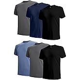 BAMBOO COOL Men's Undershirts Moisture Wicking Crewneck T Shirts, Breathable Stretch Soft Tees for Men, 6 Pack