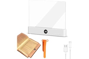 Smart Flat Book Light, Full Page Reading Light, Page Lights for Reading, with Timer 3 Colors and Brightness Adjustment, for R