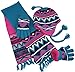N'Ice Caps Little Girls and Infants Sherpa Lined Knitted 3 PC Set with Designs