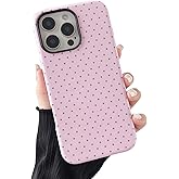 Sayoaho Compatible with iPhone 13 Pro Case, Fashion Cute Polka Dot Pattern Aesthetic Design for Women, Soft TPU and Hard Back Shockproof Phone Case for iPhone 13 Pro 6.1 inch, Pink