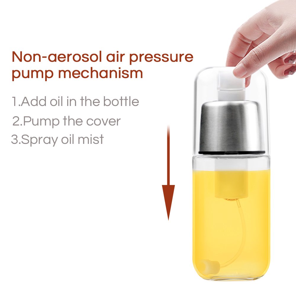 Oil Sprayer Stainless Steel Food-Grade Grass BPA Pump Spray Bottle for Cooking Frying Salad Baking BBQ Kitchen