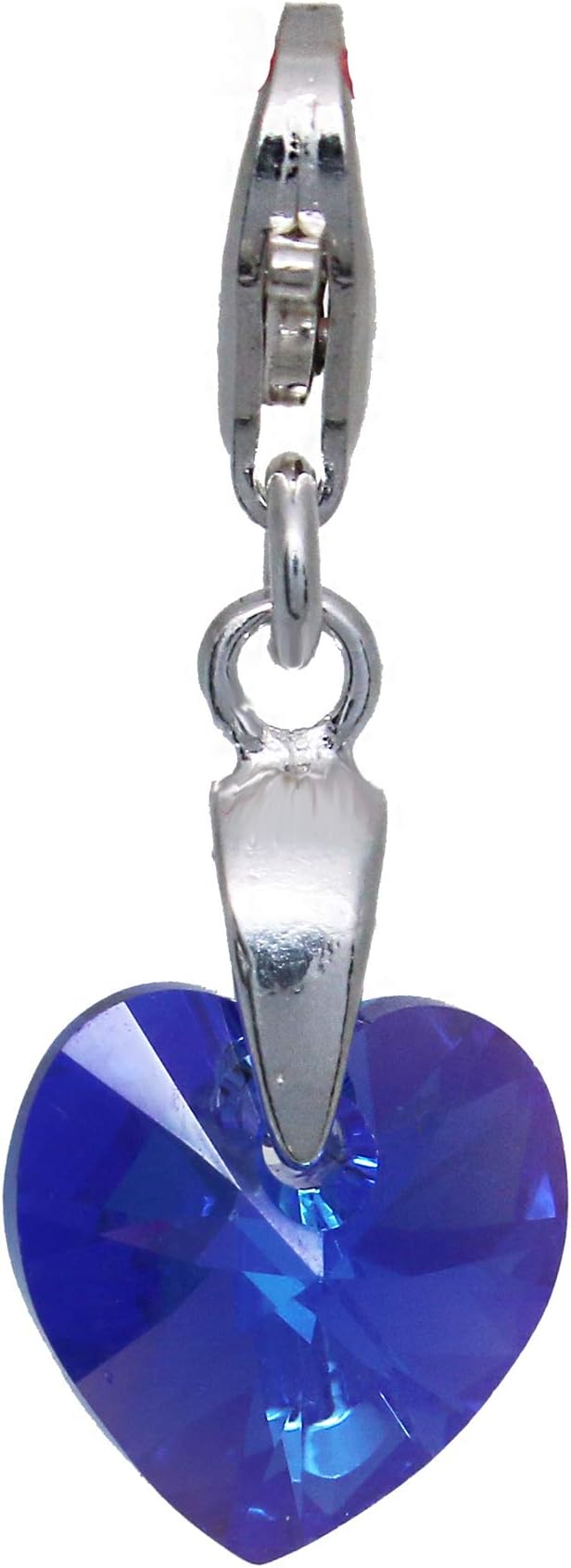 Eurojewellery Heart Blue Crystal Charm Pendant Sterling Silver