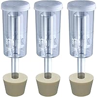 3ct. - 3 Piece Airlock with #6.5 Stopper - Set of 3 (Cylinder Airlock)
