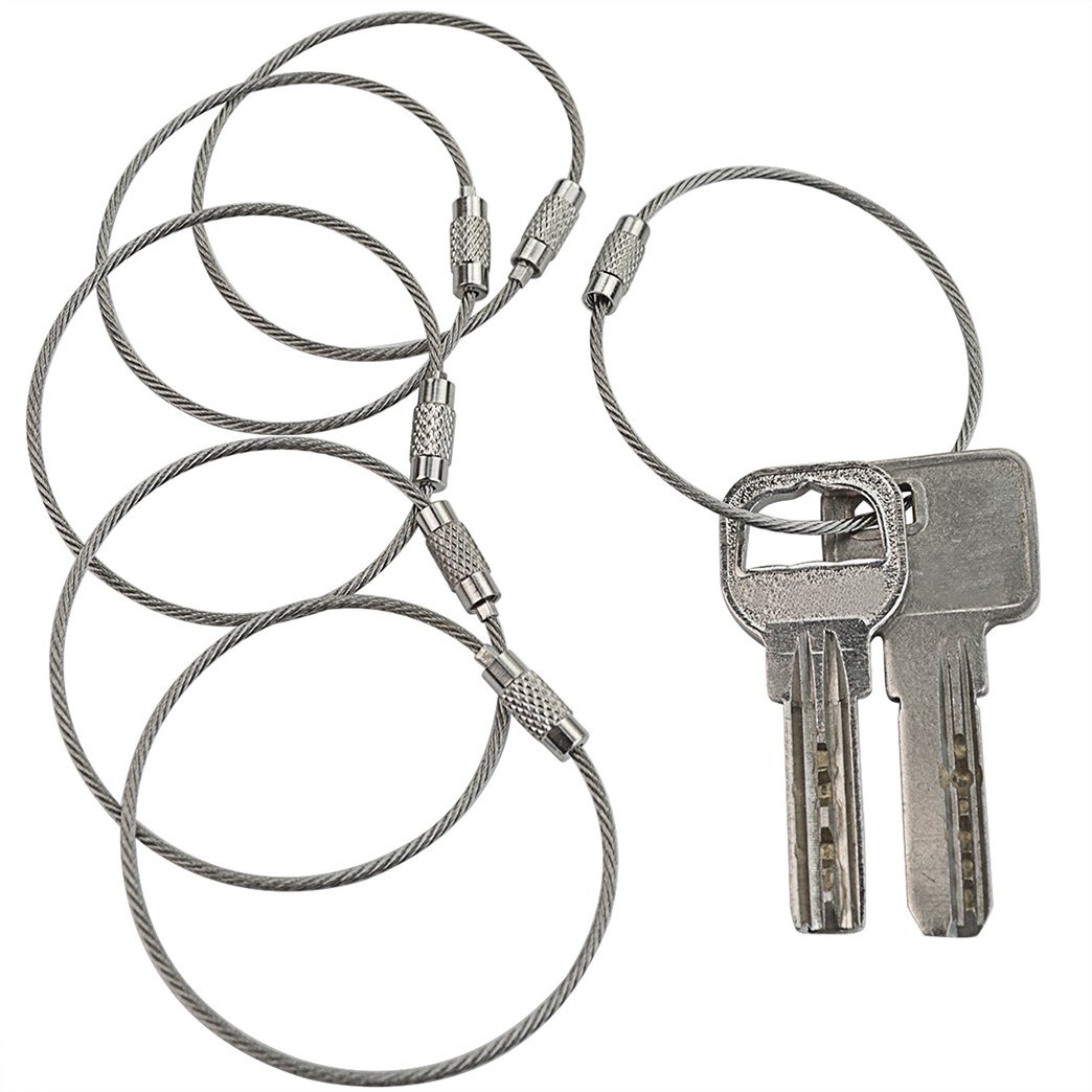 Lee-Buty 40 Pcs Stainless Steel Wire Keychain Round Key Chain Rings Split-Ring Key Rings for Outdoor Hiking Travel Sports DIY Arts Crafts 6.24 inches