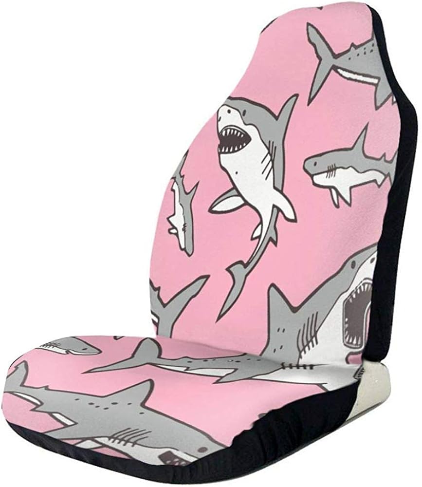 Xiaoyinghua Cubierta de asientos de coche Tiburones en color rosa