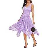 Meetjen Women's Lace Cocktail Party Dress 2026 Handkerchief Hem Bridesmaid Prom Formal Dresses for Wedding Guest