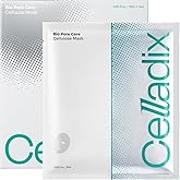 Celladix Bio Pore Care Cellulose Mask – Pore Minimizing & Sebum Control Sheet Mask – Removes Blackheads, Dead Skin Cells & Impurities – Hydrating & Radiance Boost Korean Face Mask, 5 Sheets