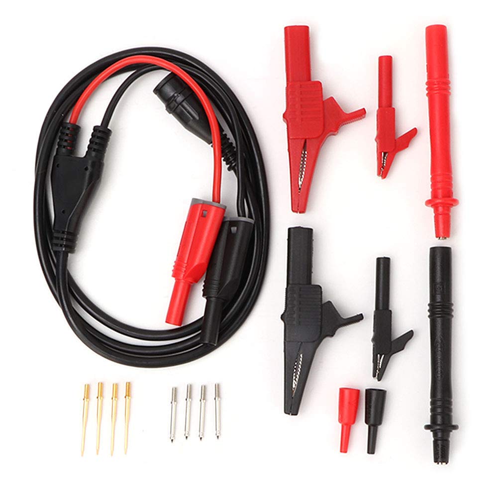 Oumefar P1800A BNC Male to 4mm Banana Plug Test Lead Kit Multimeter Probes with Replaceable Needles and Alligator Clips Modern Design for Electronic Circuit Testing