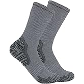Carhartt Men's Force Midweight Synthetic-wool Blend Crew Sock 2 Pack