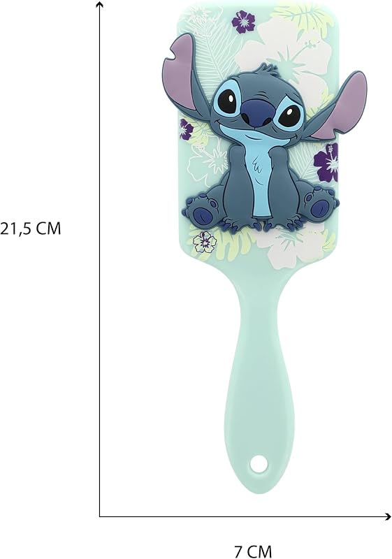 STITCH - Spazzola per Capelli Districante 3D Lilo & Stitch - Tutti i Tipi di Capelli - Per Bambini e Adulti - Setole Morbide - Prodotto Ufficiale