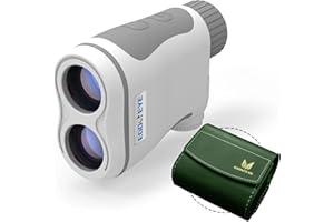 【90% High-Trans】EGOOIEYE Golf Rangefinder with Slope, 600Yards, Pin-Seeker &Pulse Vibration, 6X Magnification, ±0.5 Yard Accuracy, 10s Continuous Scan, Premium Leather Case/CR2 Battery Included, IP54