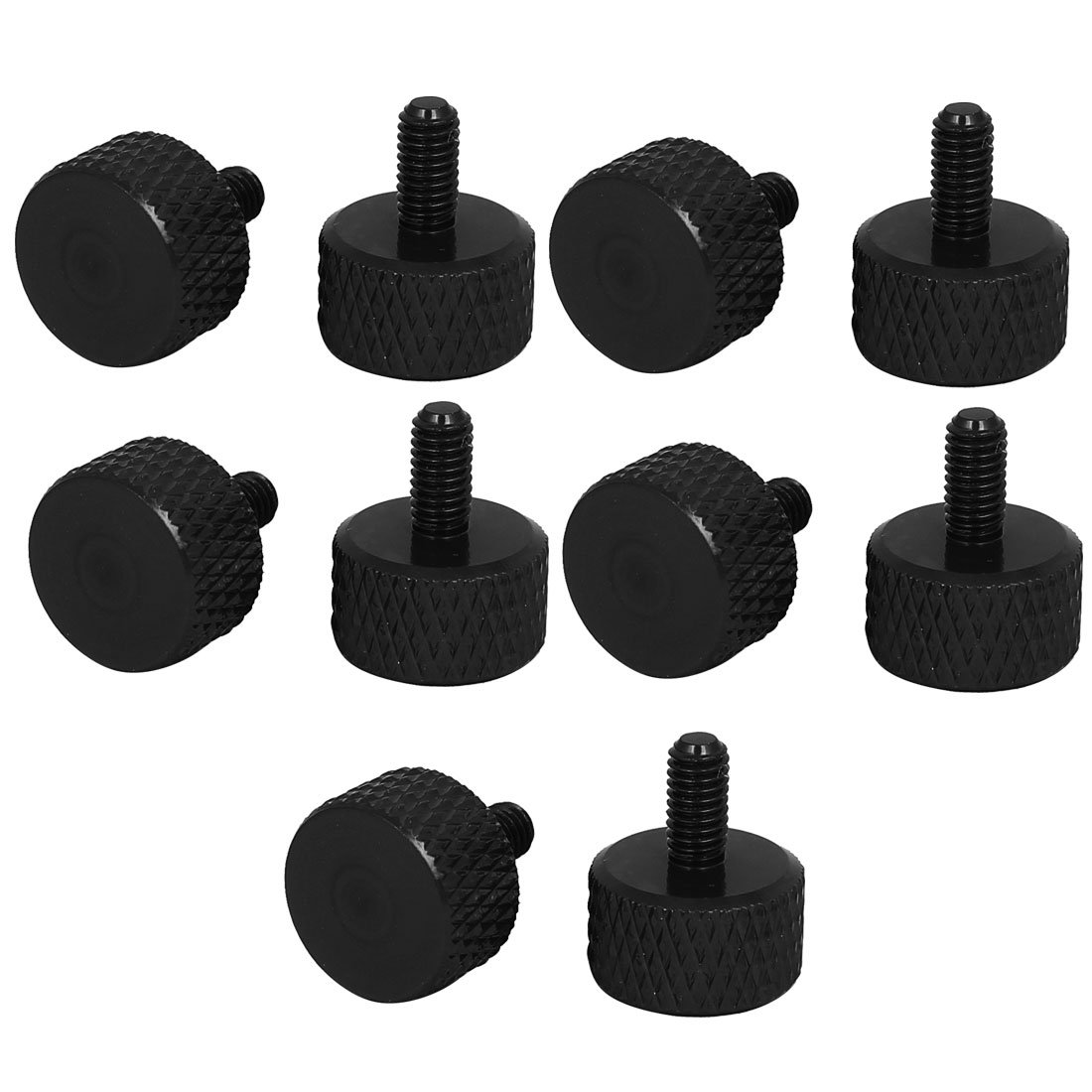 Sourcingmap Computer PC Graphics Card M3x6mm Aluminum Alloy Knurled Thumb Screws Black 10pcs