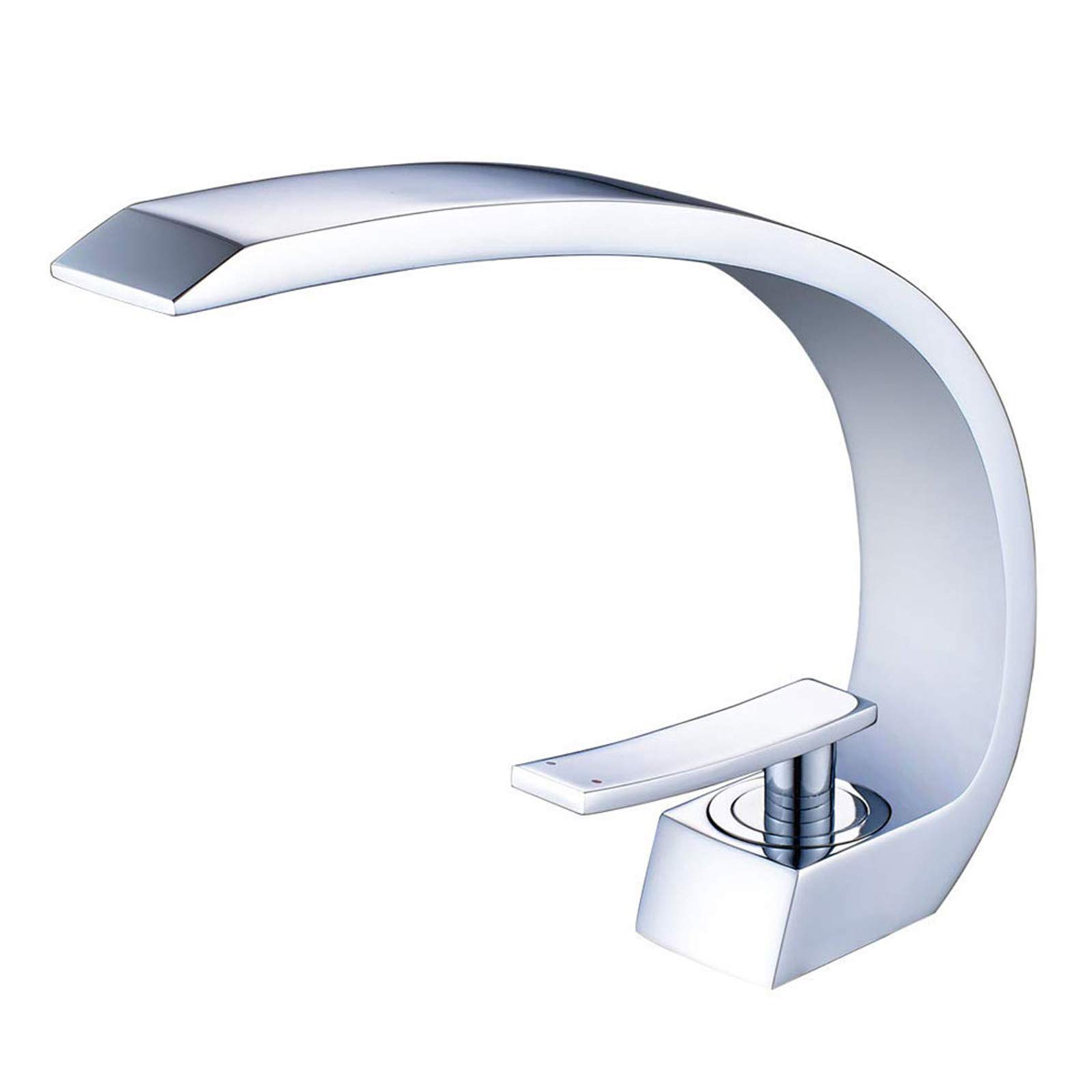 Wovier Chrome Waterfall Basin Mixer Taps Single Handle Single Hole Bathroom Sink Faucet