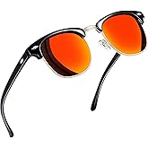 Joopin Vintage Sunglasses Half Frame Sun Glasses Polarized UV Protection Browline Shades for Women Men