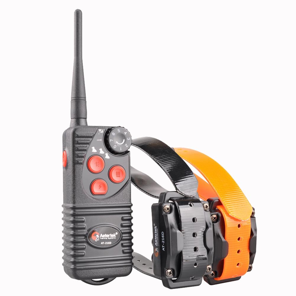 Aetertek New Version(2014) At-216 Remote 2-Dog Training Collar Systems:600 Yard Remote Control Range,Strong Humane Vibration,Beep Tone and 7 Adjustable Shock Levels