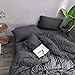 LIFETOWN 100% Jersey Knit Cotton Duvet Cover Set T-Shirt Feel Bedding Set Ultra Soft Wrinkle-Free (Heathered Dark Grey, Twin)