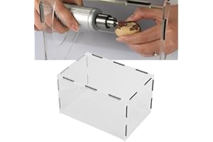 Acrylic Enclosed Grinding Dust Box with 2 Holes, Highly Transparent Rectangle Table Polisher Dust Box, Easy to Install for Po