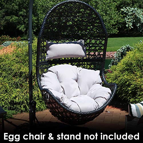 Sunnydaze Egg Chair Cushion Replacement with Head Pillow Gray Pricepulse