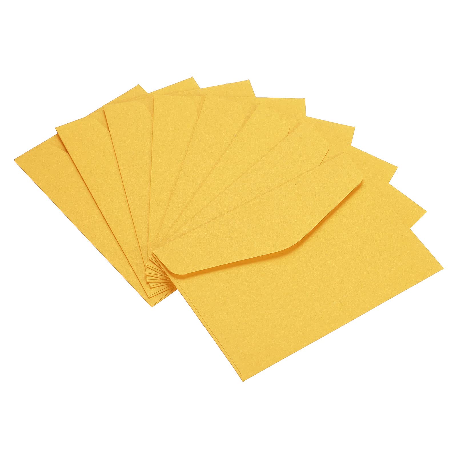 PATIKIL Mini Envelopes, 100 Pack Paper Blank Small Items Storage Business Card Holder for Greeting Note Party, Yellow