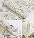 Teemall 17x118 Inch Self Adhesive PVC Vintage Newspaper Vinyl Shelf Drawer Liner Home Decor Newspaper