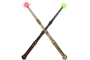 ShinySong Light Up Wizard Magic Wand with Sounds & 4 Lightings - 2 PCS Illuminating Witch Toy Wands for Kids Cosplay Party Favors, Hive - Brown Golden
