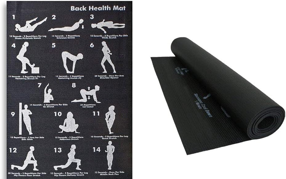 Non Slip Soft Gym Fitness Physio Pilates Printed with 28 Poses