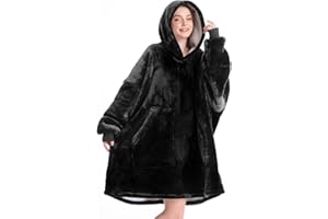 Aemicion Oversized Sherpa Fleece Blanket Hoodie - Soft, Warm, Thick Hooded Sweatshirt Blanket for Adults, Women, Girls, Teens