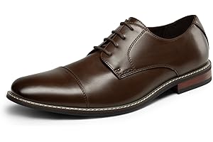 Bruno Marc Men's Dress Shoes Cap-Toe Lace Up Derby Shoes Formal Oxford Shoes